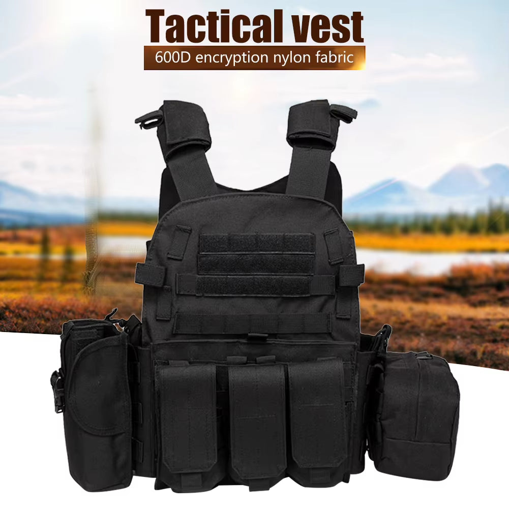 Camouflage Plate Carrier Vest Multi-Functional Paintball Airsoft Vest Adjustable Men Women Combat Equipment for Outdoor Cycling