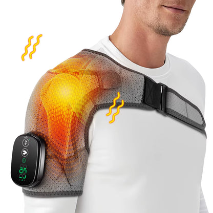 Heated Shoulder Massager Machine Eletric Vibration Heating Shoulder Massage Heater Belt Arm Hand Muscle Relaxation Pad Warmer