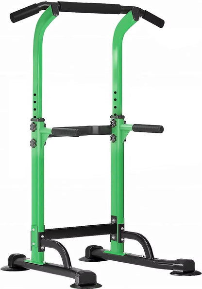 Adjustable Height Power Tower Dip Station and Pull-Up Bar for Home Gym Strength Training