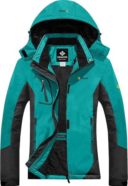 Women'S Mountain Waterproof Ski Snow Jacket Winter Windproof Rain Coat Outdoor Hiking Windbreaker