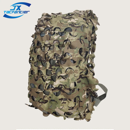 3D Camo Net Tactical Backpack Cover Laser Cut Camouflage Pack Rucksack Cover Scrim Hunting Bag Accessories CS Wargame