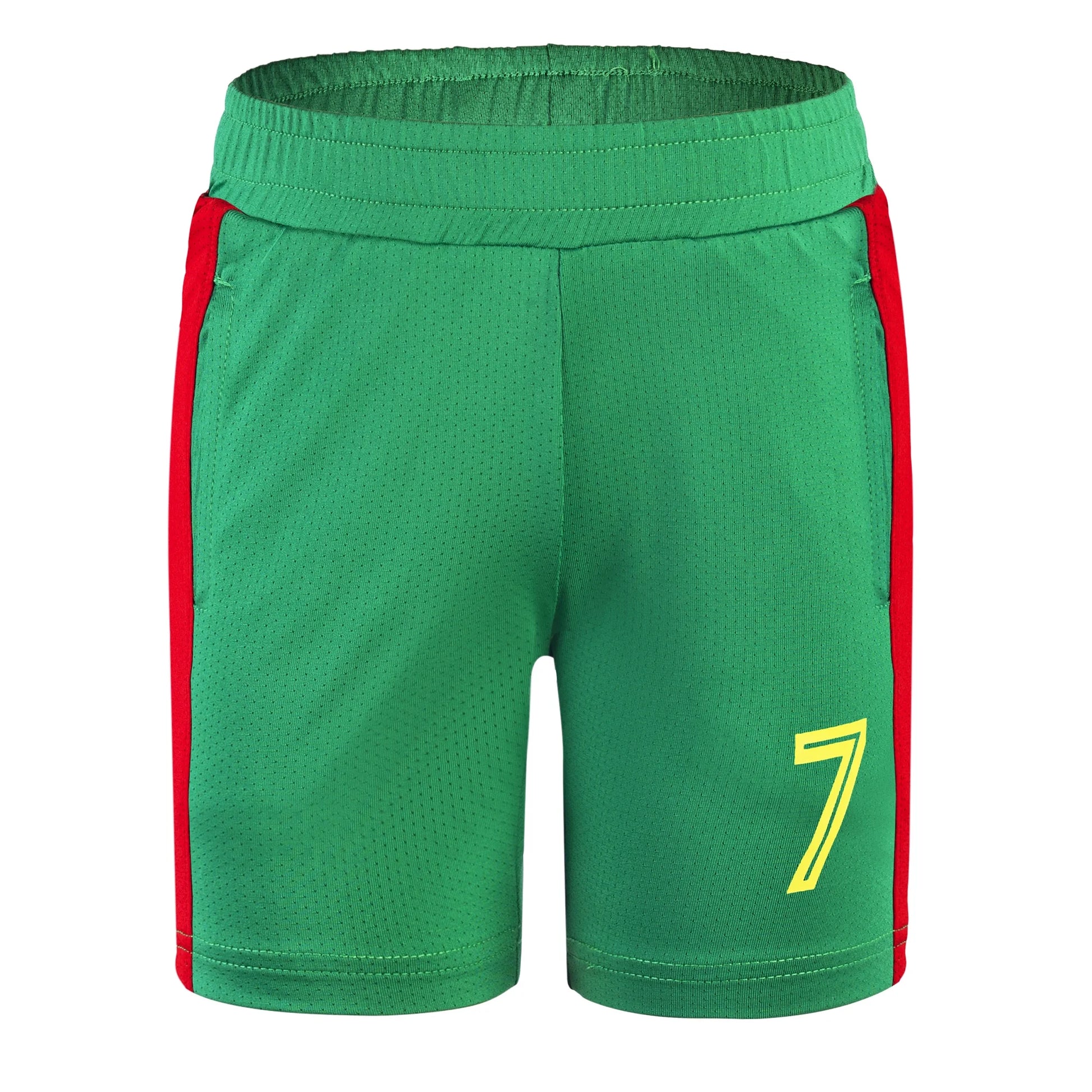 Youth Unisex Portugal Soccer Jersey Ronaldo Short Sleeve No.7 Uniform 2 Piece Sets (14Y)