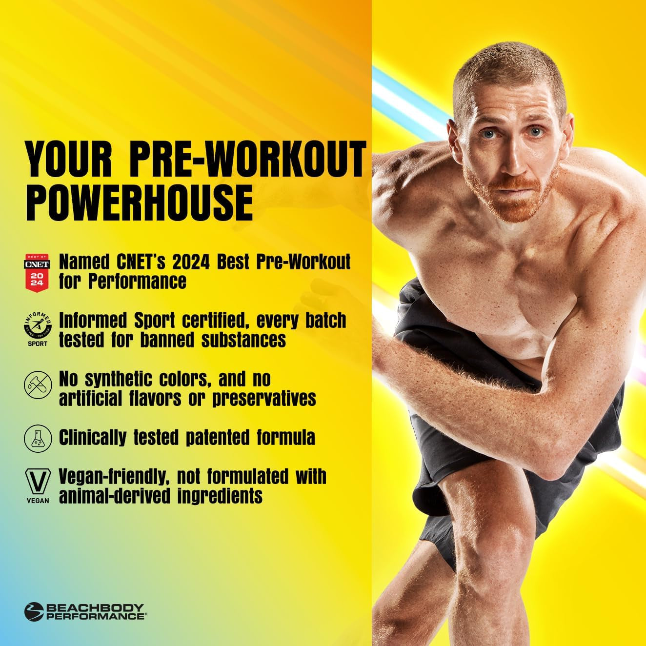 Energize Pre Workout Powder - Beta-Alanine, Quercetin & Low-Dose Caffeine Formula for Enhanced Energy & Focus, Increase Energy & Endurance Supplement, Fruit Punch, 40 Servings