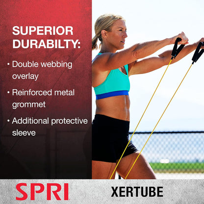 Xertube Resistance Bands with Handles – All Exercise Cords Sold Separately with Home Gym Workout Fitness Door Anchor Attachment Option