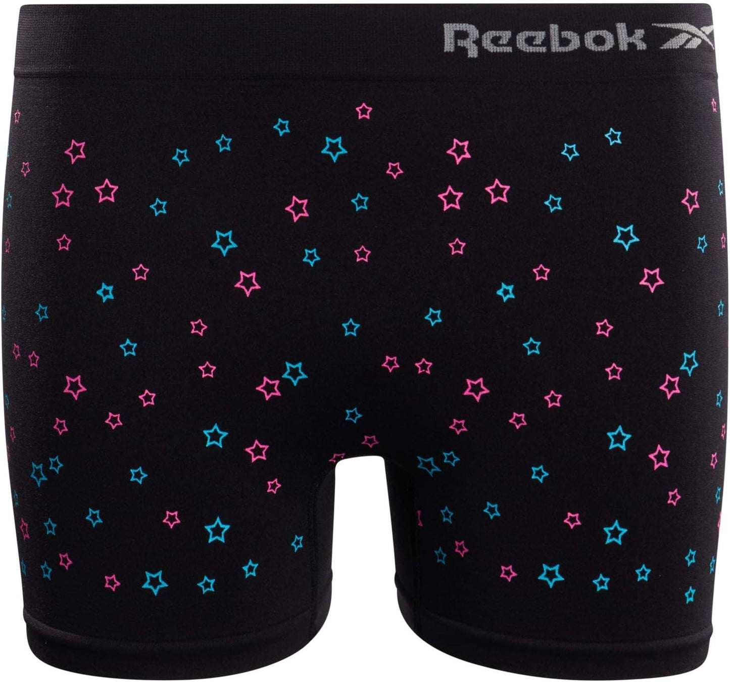 Girls’ Biker Shorts - 4 Pack Stretch Performance Girls Underwear Seamless Shorties - Cartwheel Shorts for Girls (6-16), Size 8-10, Black/Pink/Black Star/Blue