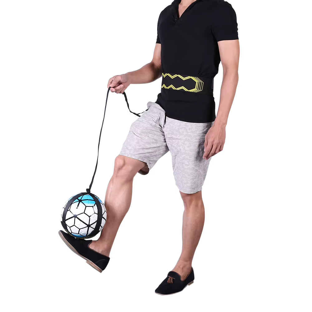 Football Kick Trainer Adjustable Soccer Training Elastic Belt Solo Soccer Ball Juggle Bag Auxiliary Football Training Equipment